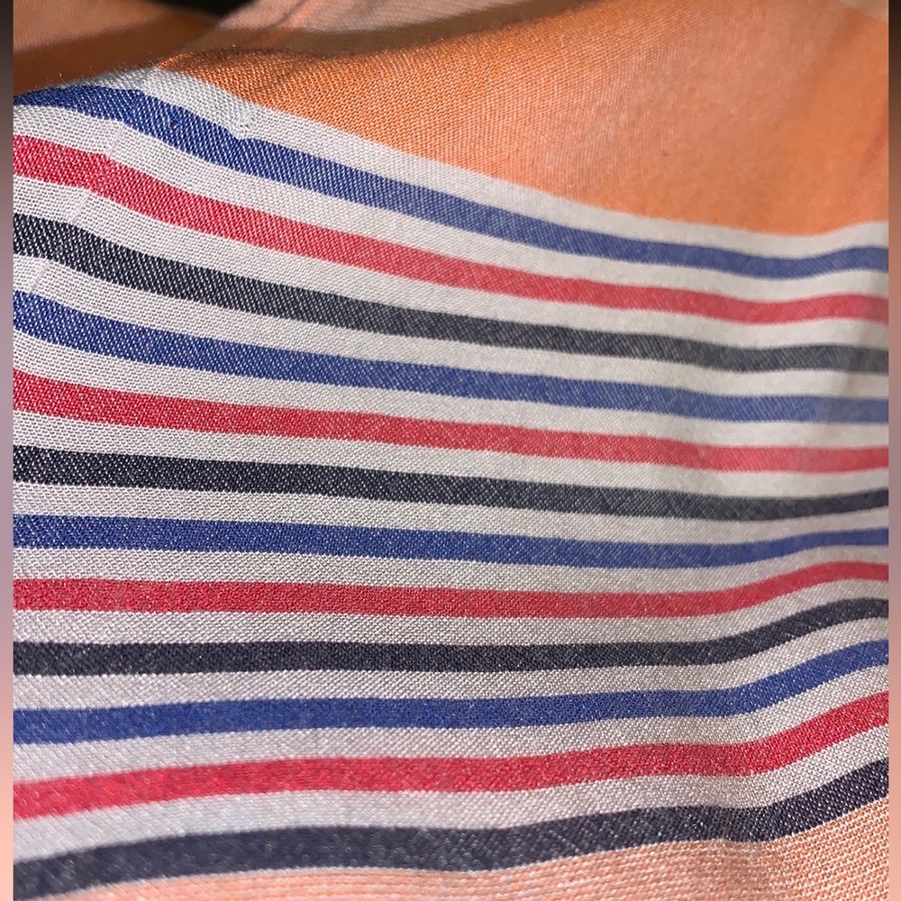 Lavender Field striped faux wrap blouse size Medium - Picture 2 of 7